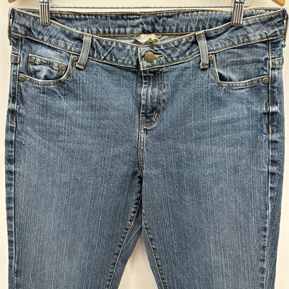Garnet Hill Jeans Womens 14L‎ Blue Denim Stretch Straight Leg 5-Pocket Outdoor